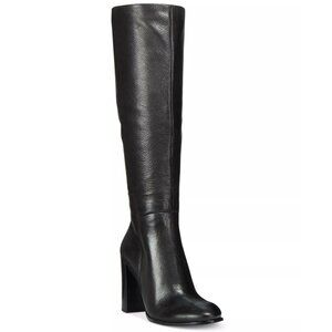 Kenneth Cole Womens Justin Block Heel Tall Knee High Boots Black Size 9M NIB